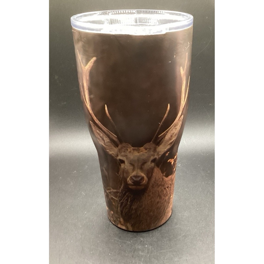 Woodland Deer Hunting 30 oz Insulated Stainless Steel Tumbler For Hot or Cold